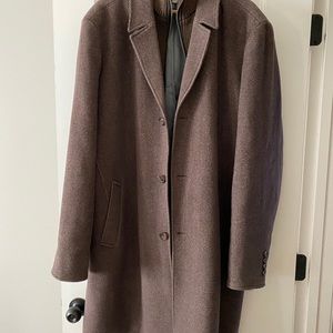 Kenneth Cole Brown Double Breasted Peacoat
